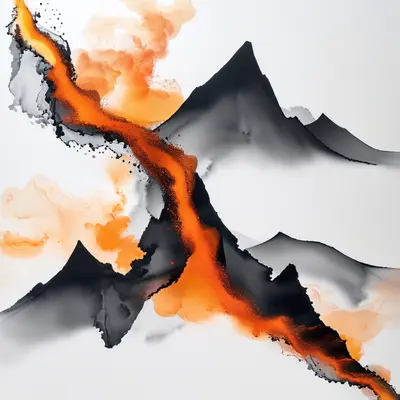 Splashed Ink Landscape