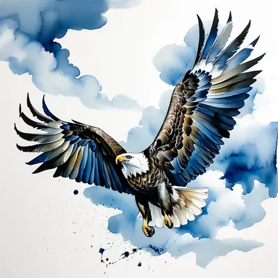 Ink Eagle Soaring