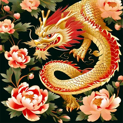 Golden Dragon & Peony