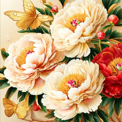 Peony & Butterfly
